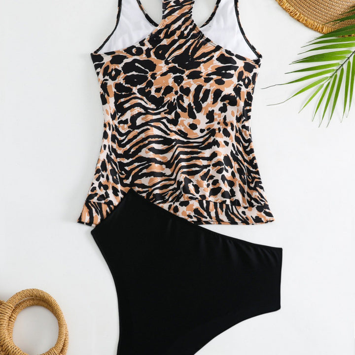Damen Tankini-Set mit modischem Tiermuster und elastischem Hochbund Echo Archiv