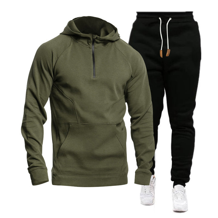 Herren Sweatpants und Kapuzenshirt Set mit modernem Schnitt und funktionalen Taschen Echoarchiv