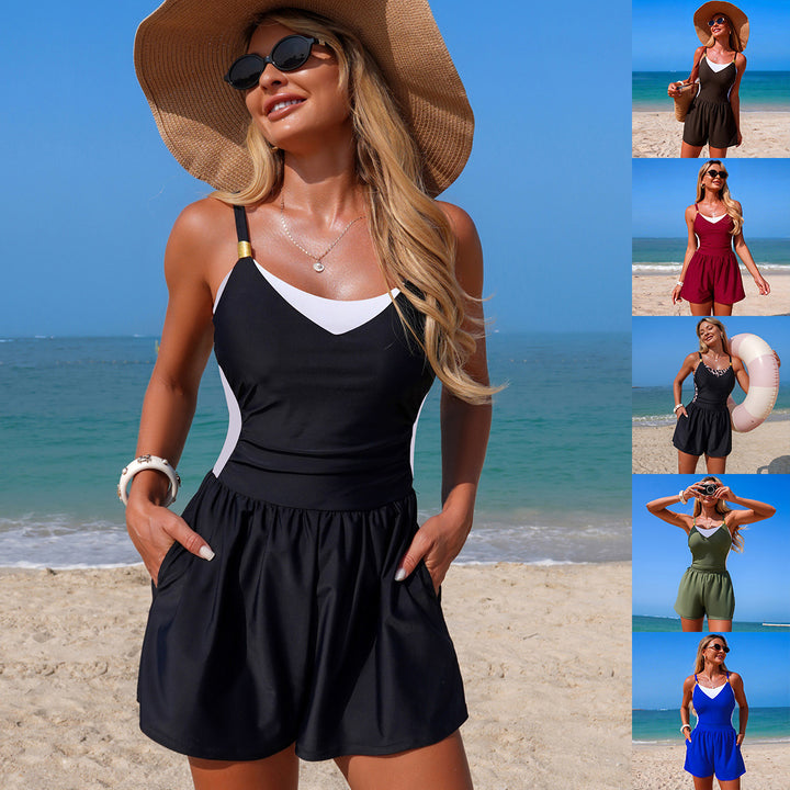 Damen Sportlicher Schwimmanzug mit Shorts Echo Archiv