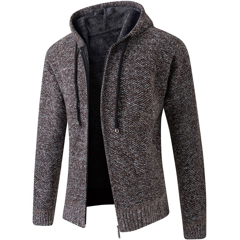 Herren gemütliche Strickjacke mit Kapuze Echoarchiv