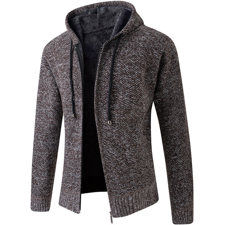 Herren gemütliche Strickjacke mit Kapuze Echoarchiv