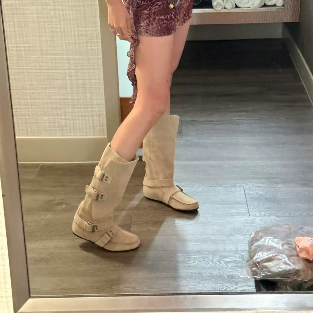 Damen Modische Stiefel mit verstellbaren Schnallen – Lioré