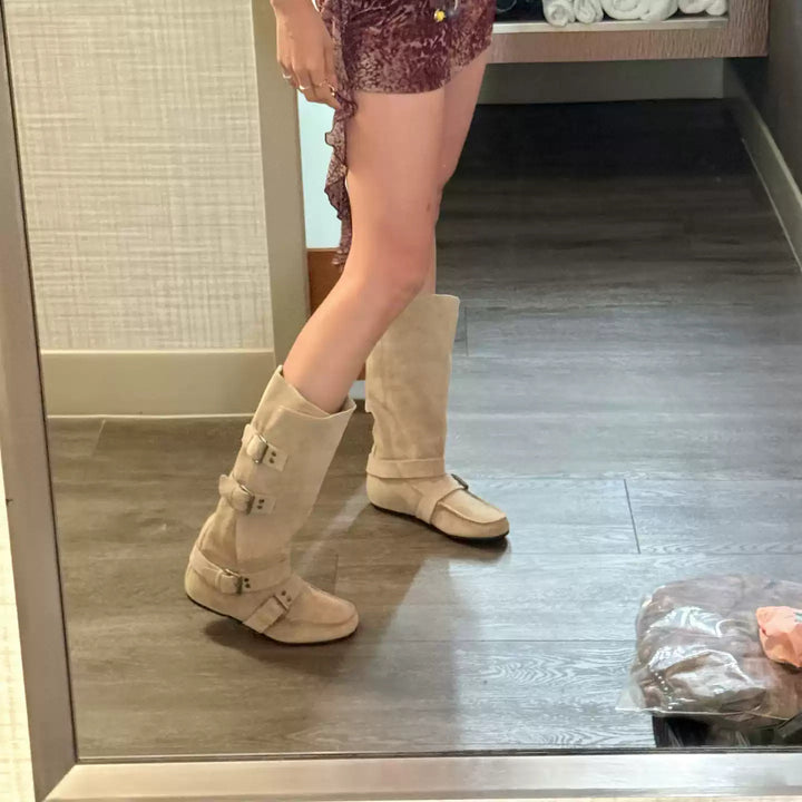 Damen Modische Stiefel mit verstellbaren Schnallen – Lioré