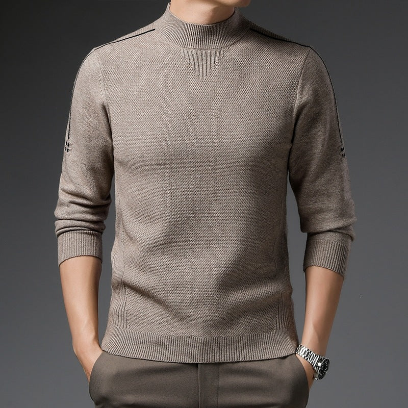 Herren Slim-Fit Strukturierter Feinstrickpullover mit kurzem Schlauchkragen und gerippten Säumen Echo Archiv