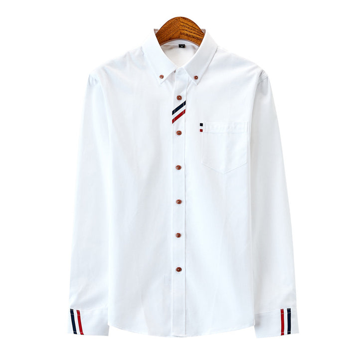 Herren nan modernes Oxford-Hemd mit Button-Down-Kragen, Brusttasche und dezenter Streifenverzierung Echo Archiv