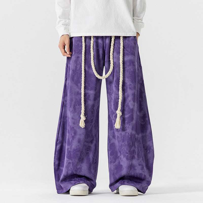 Herren Extraweite Batik-Loungehose im Baggy-Cut mit dekorativem Kordelzug Echo Archiv