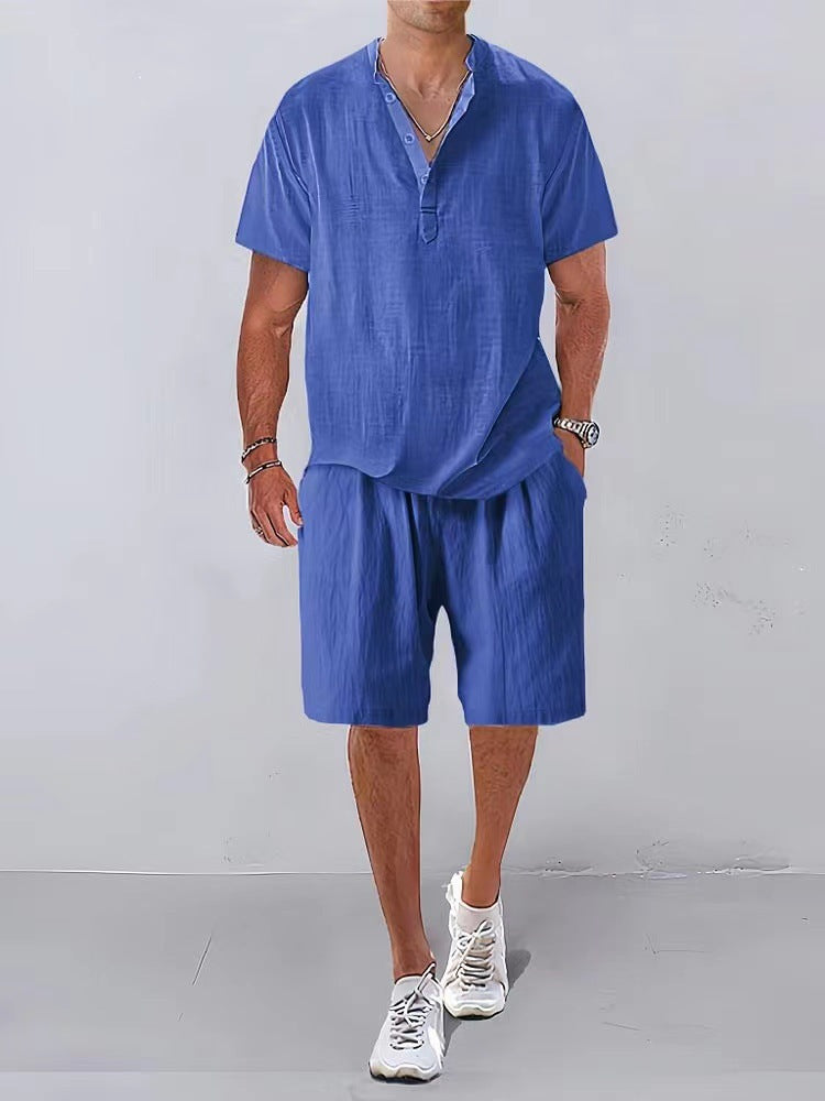 Herren Casual Relaxed Fit Leinen Set Echoarchiv