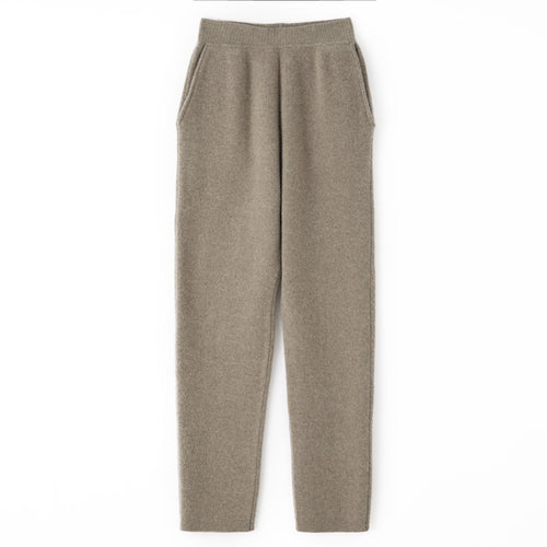 Damen Kaschmir‑Optik Strickhose mit elastischem Bund, konischer Silhouette und Eingrifftaschen Echoarchiv