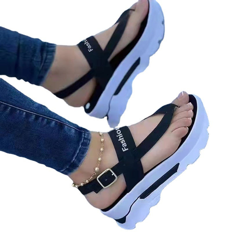 Damen nan Plateau-Sandalen mit Zehensteg, gepolstertem Fußbett und verstellbarem Knöchelriemen Echo Archiv