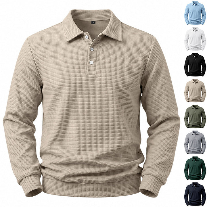 Herren Langarm-Polo aus Waffelpiqué mit Stretchkomfort Echoarchiv
