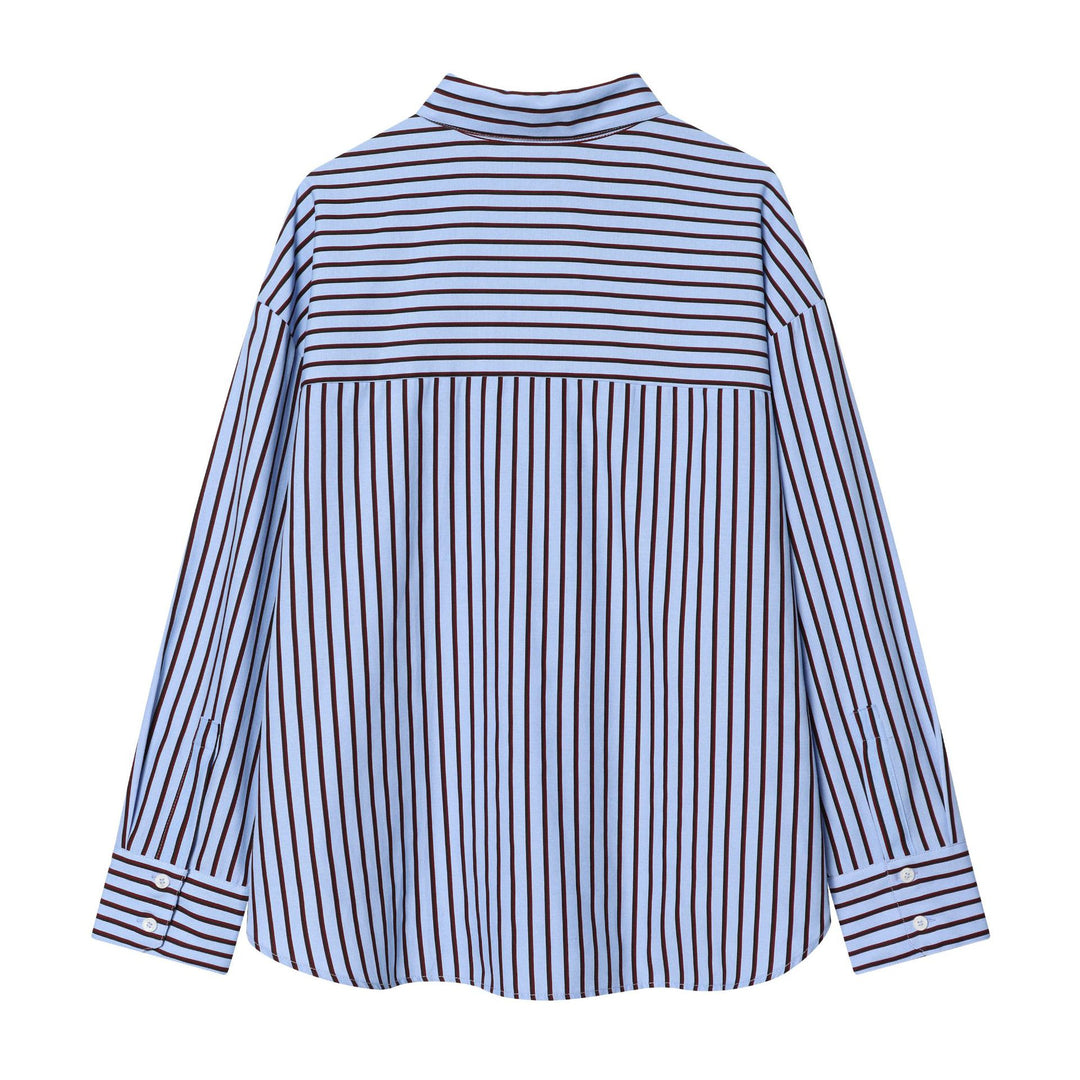 Damen nan oversized Hemdbluse mit überschnittener Schulter, durchgehender Knopfleiste und breiten Manschetten Echo Archiv