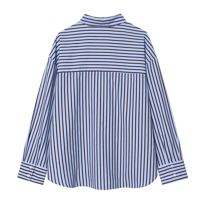 Damen nan oversized Hemdbluse mit überschnittener Schulter, durchgehender Knopfleiste und breiten Manschetten Echo Archiv