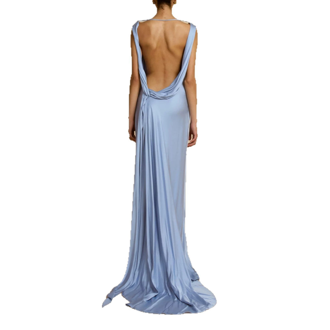 Damen Elegantes Maxikleid mit drapierten Details Echo Archiv