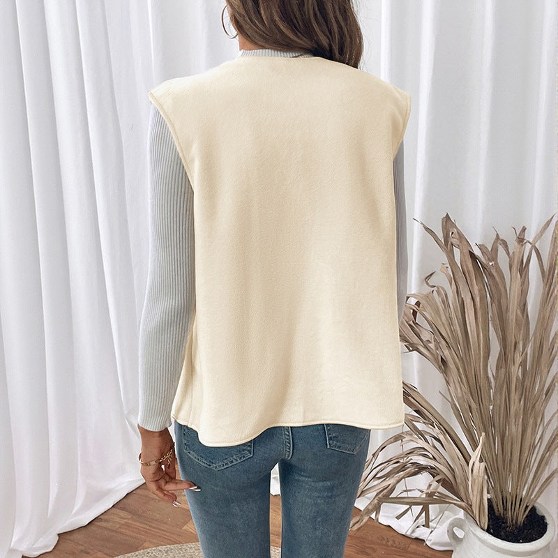 Damen Elegantes ärmelloses Blazer-Oberteil Echo Archiv
