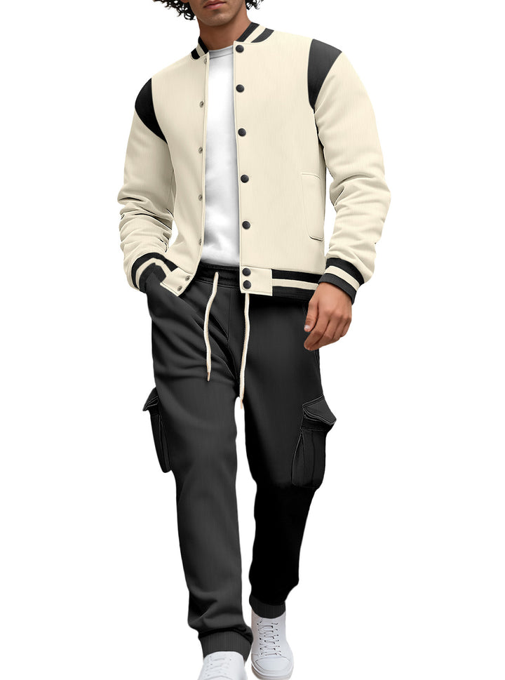 Herren stylische College-Jacke mit asymmetrischem Design Echoarchiv