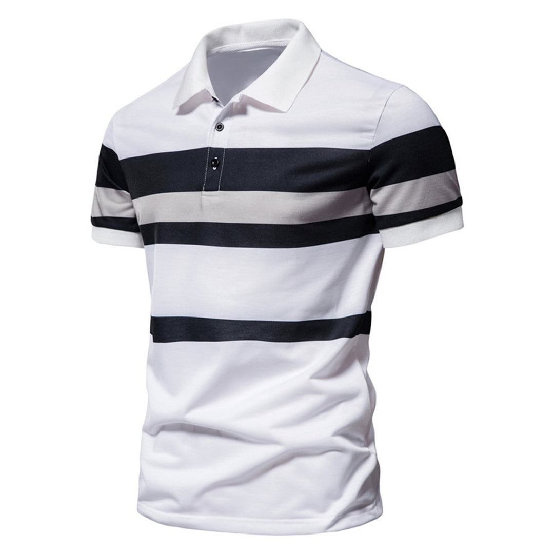 Herren Poloshirt mit modernem Streifenmuster und atmungsaktiver Baumwolle Echoarchiv