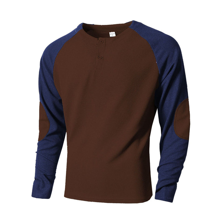 Herren Langarmshirt mit modischem Henley-Ausschnitt und strukturierten Ärmeln Echoarchiv