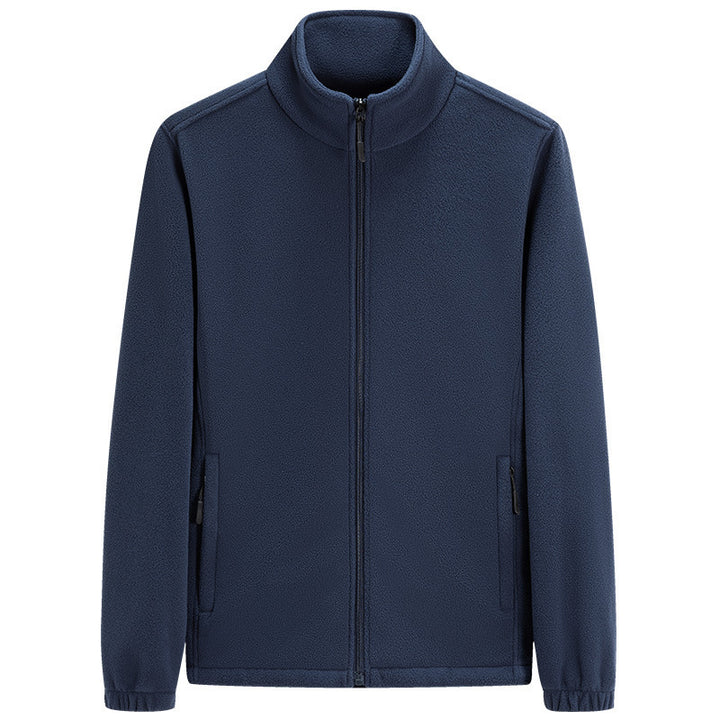 Herren klassische leichte Fleece-Zipjacke mit Stehkragen und Eingrifftaschen – Taviero