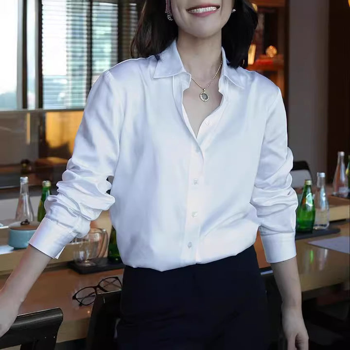 Damen Elegante und schlichte Langarmbluse Echoarchiv