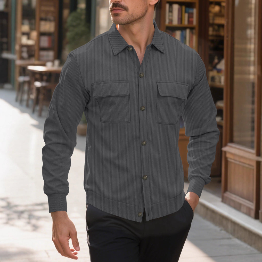 Herren Modisches Hemd mit praktischen Brusttaschen und elegantem Strukturdesign Echoarchiv