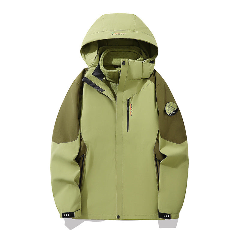 Herren nicht wasserdichte dreiteilige Winterjacke mit abnehmbarem Kapuze und Fleece-Innenjacke – Marzano