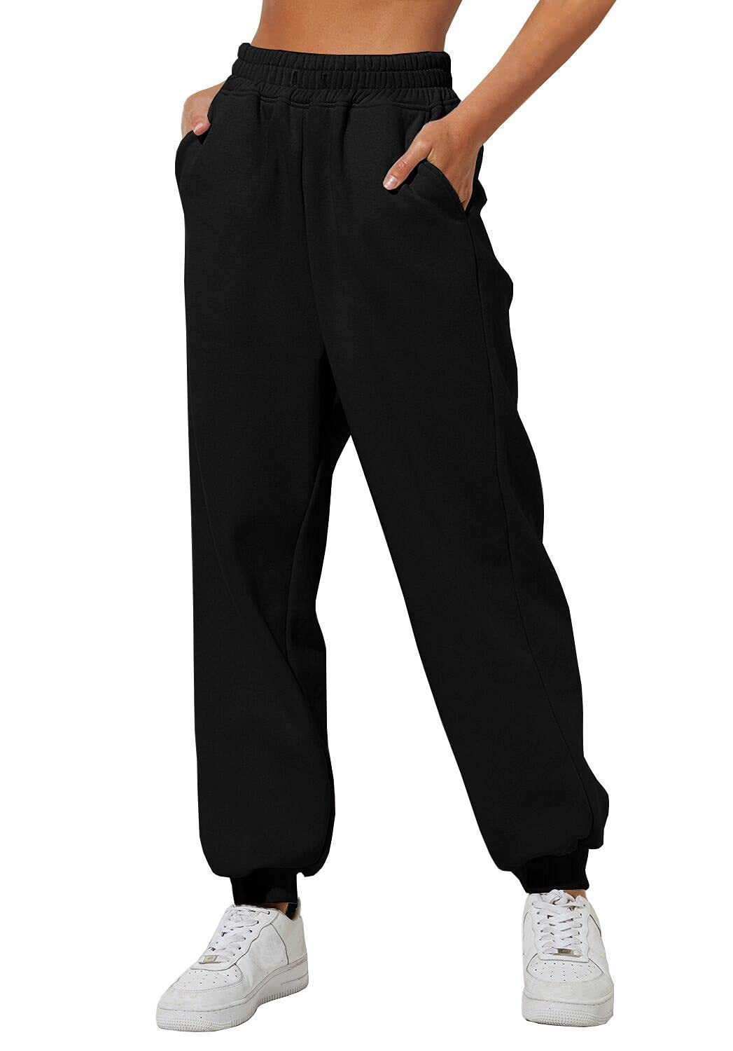 Damen nan lockere High‑Waist Jogginghose mit doppellagigem Komfortbund, seitlichen Eingrifftaschen und gerafften Knöchelbündchen Echo Archiv