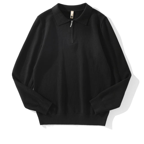 Herren Moderner Pullover mit Stehkragen und Reißverschluss Echoarchiv