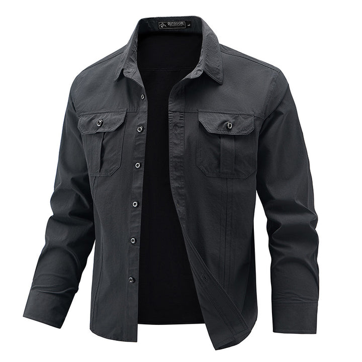 Herren Lässige Hemdjacke mit Brusttaschen Echo Archiv