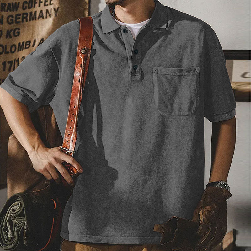 Herren lässiges Poloshirt mit praktischer Brusttasche Echoarchiv