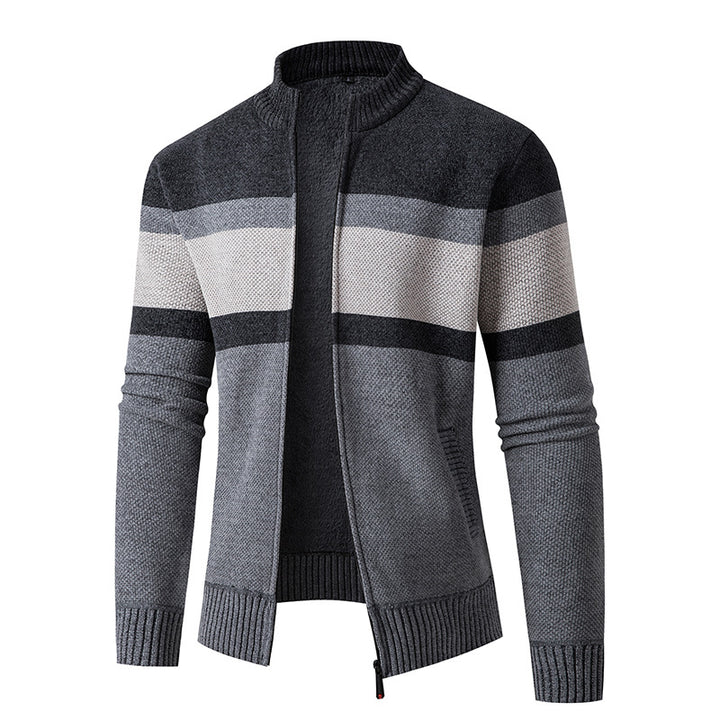 Herren Gefütterte Strickjacke mit durchgehendem Reißverschluss und Teddyfutter Echo Archiv