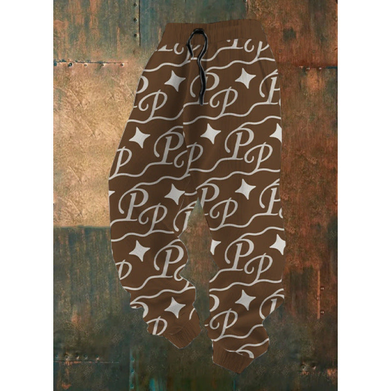 Damen Bequeme Freizeithose mit kreativem Druck Echoarchiv