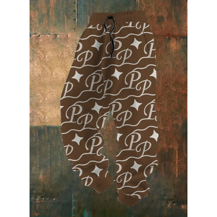 Damen Bequeme Freizeithose mit kreativem Druck Echoarchiv