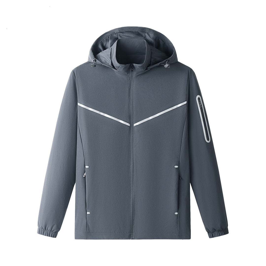 Herren Leichter Atmungsaktiver Softshell-Trainingsanzug mit Kapuzenjacke & konischer Trainingshose Echoarchiv