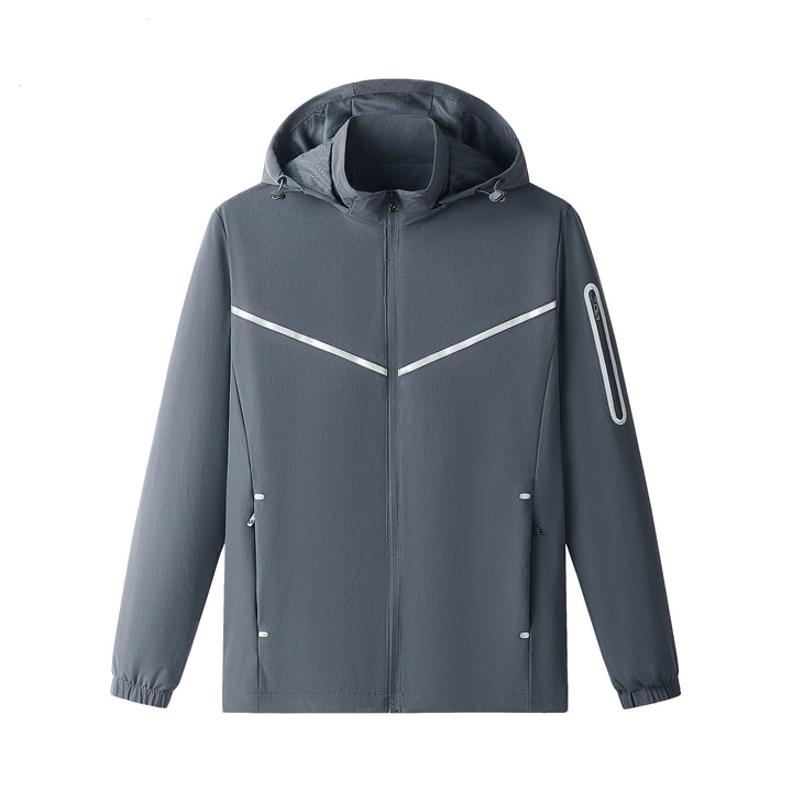 Herren Leichter Atmungsaktiver Softshell-Trainingsanzug mit Kapuzenjacke & konischer Trainingshose Echoarchiv