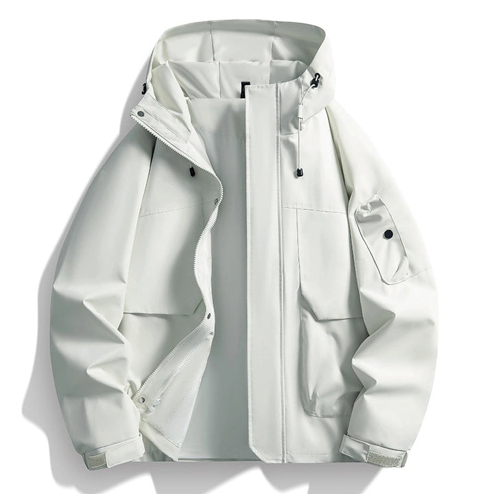 Herren Wasserdichte Kapuzenjacke im Utility-Stil mit verschweißten Nähten und verdecktem Reißverschluss Echo Archiv