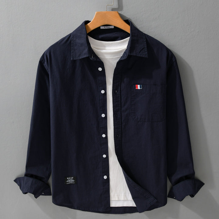 Herren Leichtes Baumwoll-Overshirt im Hemdjackenstil mit Brusttasche und Soft‑Touch Echoarchiv