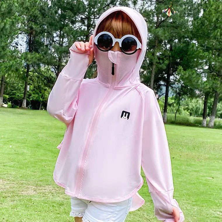 Unisex nan UV-Schutz Kapuzenjacke für Kinder mit integrierter Gesichtsmaske und Daumenlöchern  Echo Archiv