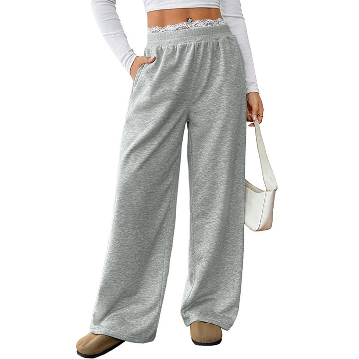 Damen Komfortweite Jersey-Loungehose mit hohem Elastikbund – Avélisse