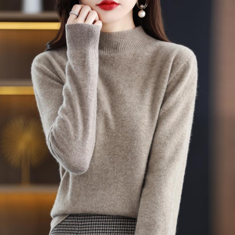 Damen Ultraleichter Mockneck-Feinstrickpullover in Kaschmir‑Optik Echoarchiv
