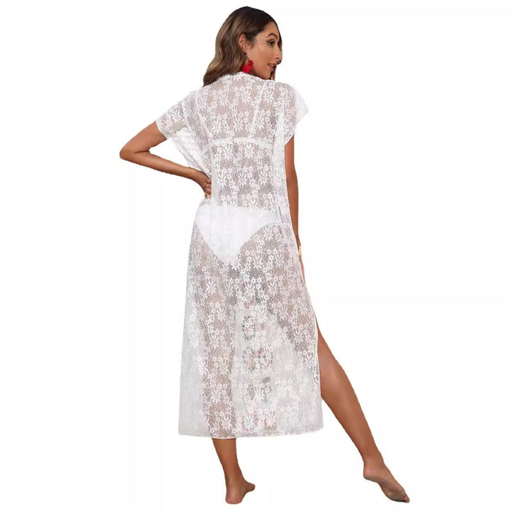 Damen Häkel-Kaftan mit fröhlichen Blumenmotiven Echo Archiv
