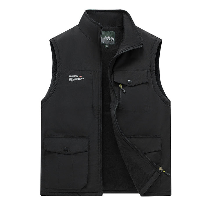 Herren Gefütterte Utility-Weste mit Teddyfutter und Multifachtaschen Echo Archiv