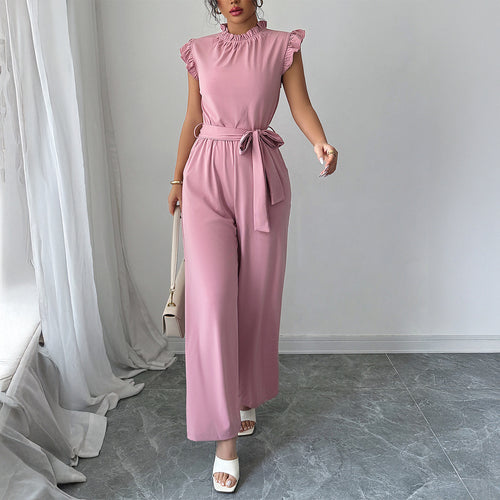 Damen Eleganter Jumpsuit mit Rüschendetails und Rückenausschnitt Echo Archiv