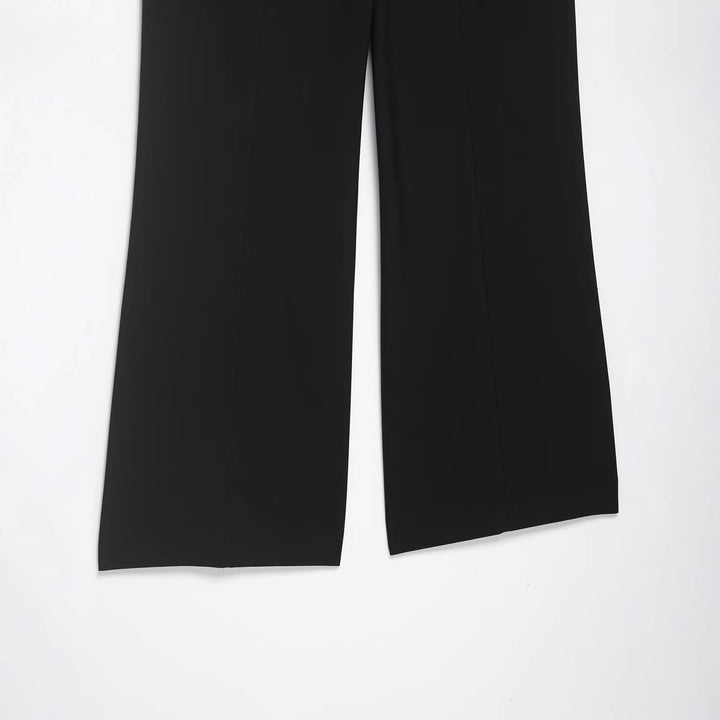 Damen Elegante weite Bundfaltenhose mit hoher Taille und weitem Bein Echoarchiv