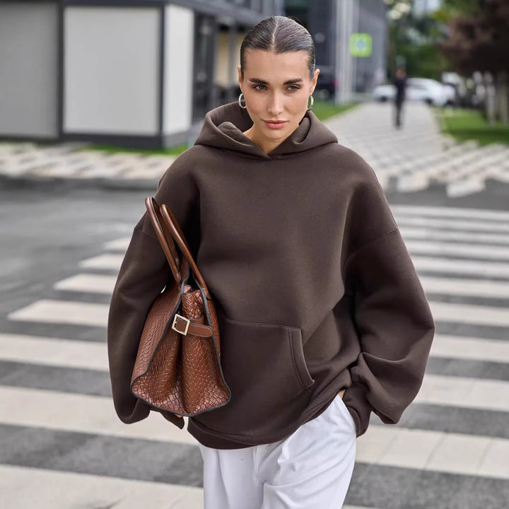 Damen Oversized Kapuzenpullover mit Kängurutasche Echo Archiv