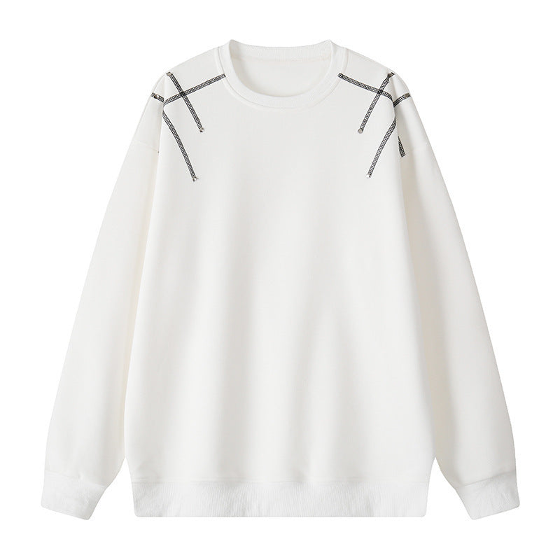 Herren Oversize-Sweatshirt aus Baumwollmischung mit sichtbaren Ziernähten an den Schultern – Norvane