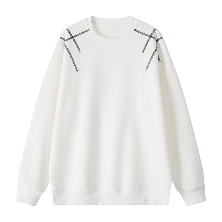 Herren Oversize-Sweatshirt aus Baumwollmischung mit sichtbaren Ziernähten an den Schultern – Norvane