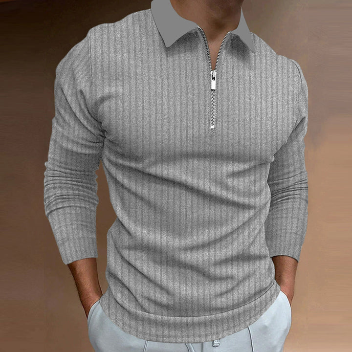 Herren Poloshirt mit elegantem Reißverschluss und strukturiertem Design Echoarchiv