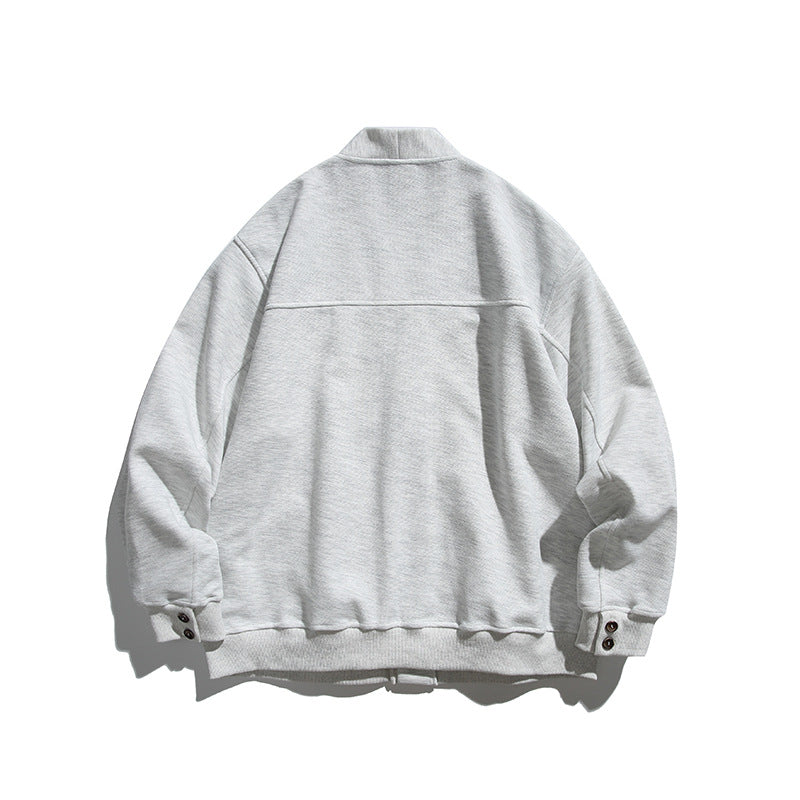 Unisex Boxy-Cardigan-Jacke mit V-Ausschnitt, aufgesetzten Taschen und kariert gefüttertem Innenfutter Echo Archiv