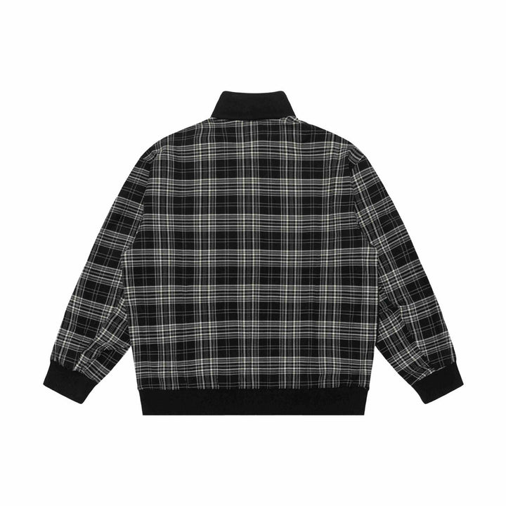 Damen Sweatjacke mit Stehkragen und kariertem Schulterstreifen Echoarchiv
