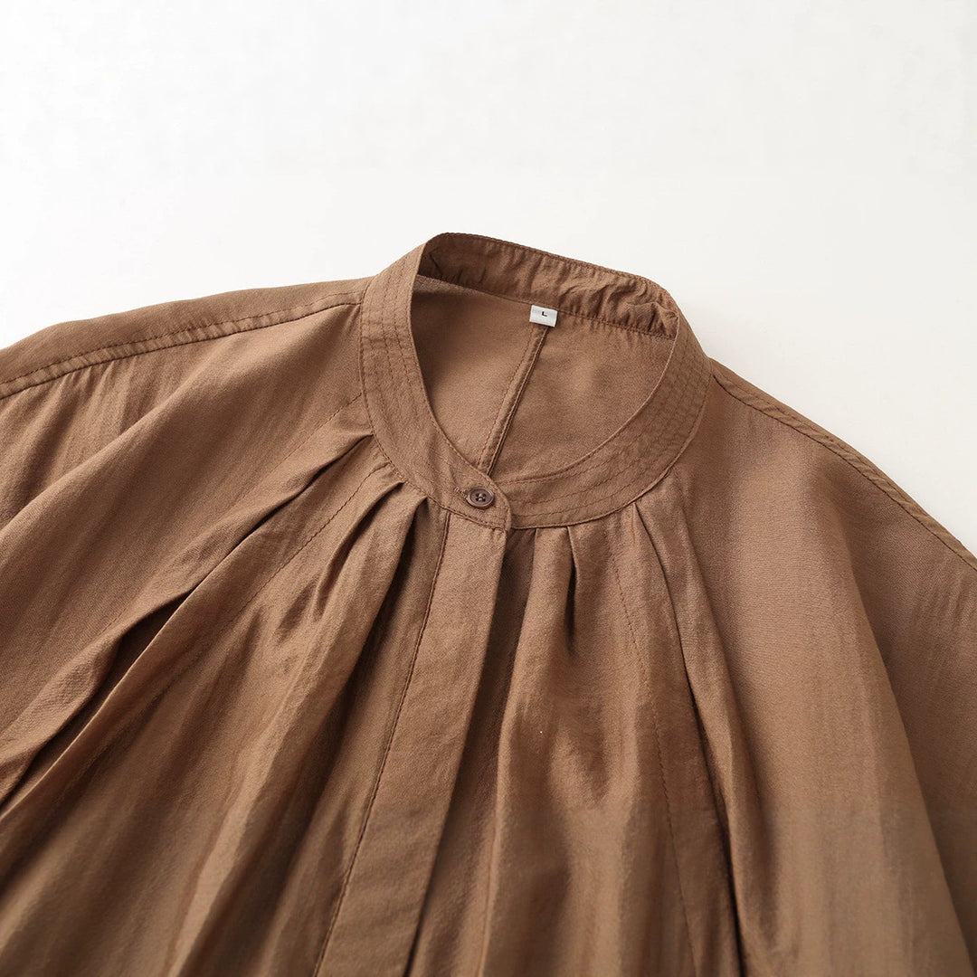 Damen Leichter Cropped-Blouson mit Faltenpasse, Stehkragen und Elastikbund Echo Archiv